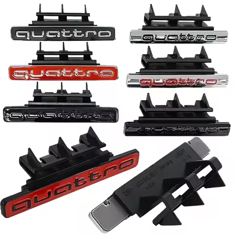 Car Front Grille Logo Decor for Audi Quattro SQ7 S5 S6 S8 S7 S3 S4 A6 A7 SQ5 A4l A6l A1 A3 A4 A5 SQ3