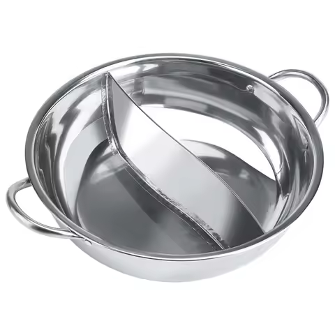 Double Flavor Hot Pot 27cm 29cm 31cm Thick Stainless Steel Chinese Hot Pot for Induction Cooker Home