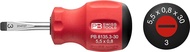 PB SWISS TOOLS Swiss Grip Stubby Slotted Screwdriver, Blade Thickness: 0.03 inches (0.8 mm), Blade Width: 0.2 inches (5.5 mm), Total Length: 3.1 inches (80 mm), 8135.3-30