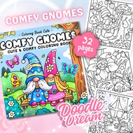 COMFY GNOMES Coloring Book – Coloring Book Cafe | BEAUTIFUL THICK 200GSM PAPER, LESS WATERPROOF BOWL
