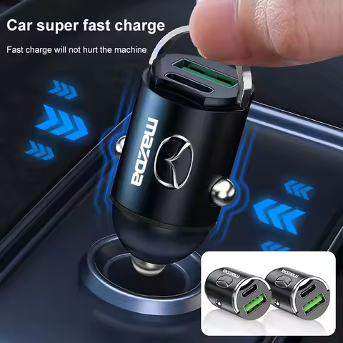 1Pcs 100W/200W Car Charger USB Type-C Fast Charging Adapter For Mazda 3 5 6 CX-3 CX-4 CX-5 CX-7 CX-9