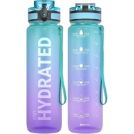 Sahara Sailor 32oz Water Bottle, Tritan Sports Water Bottle with Time Mark | Leak-Proof Wide Mouth D