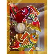 Large goldfish glass paper lantern for Mid-Autumn Festival decoration l LU Decor