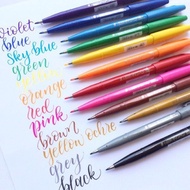 Pentel touch ปากกาหัวพู่กัน Brush Pen รุ่น SES15C   มีหลายสีให้เลือก    1 ด้าม