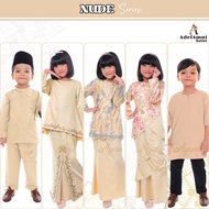 Tema Nude & Nude Brown Kurta Baju Melayu Kurung Budak Kids Kenduri Raya (Size XS-2XL)