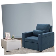 โซฟาปรับนอน รุ่น REETAH ผ้าสีน้ำเงิน & โต๊ะกลางล้อเลื่อน รุ่น ROLLY สีขาว