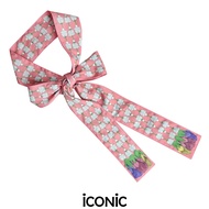 iCONiC SAWASDEE BELT SCARF #201020 เข็มขัดผ้า ใช้เป็น ผ้าพันคอ ผ้าคาดผมได้ ลายพวงมาลัย สงกรานต์ เข็ม