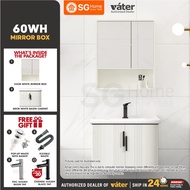 [VATER] 60WH Mirror Box Aluminium Bathroom Cabinet Ceramic Basin Sink Bathroom Basin Toilet Sink Basin Cabinet