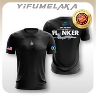 yifuOS Baju Flanker T shirt Sokhoi Tshirt SU-30mkm Microfiber Air Force Malaysia Special Force Jersi