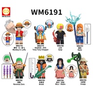 WM One Piece Minifigures Luffy Chopper Sanji Nami Zoro Brook Robin Usopp Building Blocks Toys