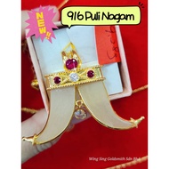 1PCS Wing Sing 916 Gold Puli Nagam Nails Pendant  / Loket Kuku Gigi Emas 916