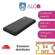 Philips DLP1810CB 10000mAh Powerbank 15W USB-C 3A quick charge Li-Polymer battery 1 year warranty Fl