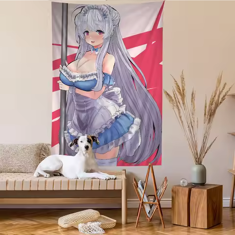 Anime Azur Lane Girl Chart Tapestry Art Science Fiction Room Home Decor Cheap Hippie Wall Hanging