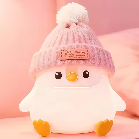 Penguin Silicone Night Light, Cute Lamp Nursery Nightlight Rechargeable/Dimmable,LED Squishy Novelty