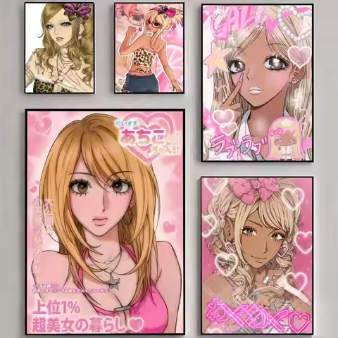 Anime G-Gyaru Gyaru Girls Whitepaper Poster HD Quality Poster Wall Art Painting Study Room Wall Deco