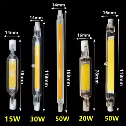 PaaMaa R7S LED COB Glass Tube 78mm 189mm 118mm J78 J118 High Power COB Light Bulb AC 110V 220V Home 