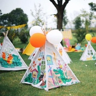 Kids Tent DIY Handmade Small Tent Triangle Game House Graffiti Outdoor Activities Baby Blank Hand Painting and Drawing