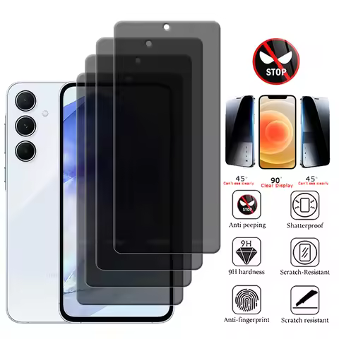 1/2/3/4Pcs For Samsung A55 Glass Samsung Galaxy A55 Tempered Glass 9H Privacy Anti-Spy Cover Glue Sc
