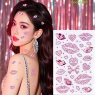 MOCHO Face Temporary Tattoos, Sparkling Bowknot 3D Crystal Face Sticker, Scrapbook Journal Y2K Water