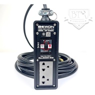 BEWON ปลั๊กไฟ 2 ช่อง รุ่น BW-252BMG มีเบรกเกอร์ควบคุม รองรับกำลังไฟสูงสุด 3500 Watt พร้อมสาย VCT ปลั