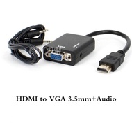 ส่งไว ประกัน1ปีเต็ม! สายแปลงจาก HDMI ออก VGA+audio, HDMI to VGA + audio Converter Adapter, HD1080p Cable Audio Output