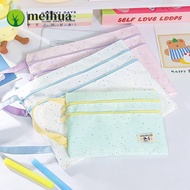 MEIHUA File Bag, Three Layers A4/A5 Handbag, Multi-functional Polka Dot Design Large Capacity Exam P