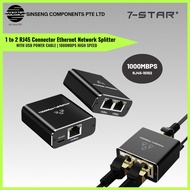 7-STAR* Gigabit Ethernet Splitter 1 to 2 RJ45 LAN Network Switch,1000Mbps High Speed, Plug & Play fo