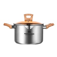 (my seller) 24CM MORK LAND 304 Stainless Steel Soup Pot Thickened Household Non-Stick Cooker Musen 不