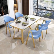 Dining Table Chair Rectangular Combination Table Leisure Small Apartment Negotiation Milk Tea Restau