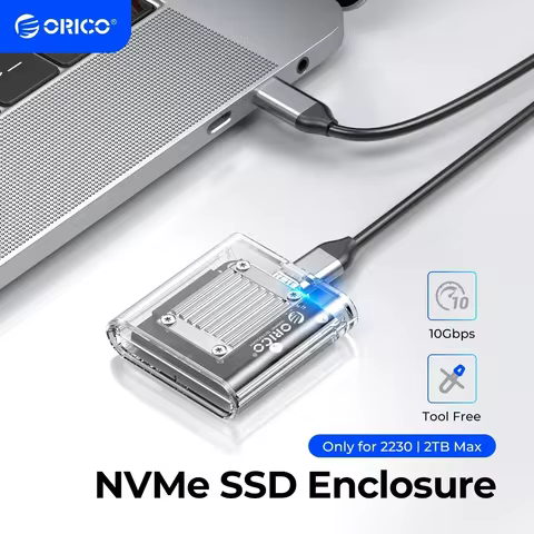 ORICO Mini 2230 M.2 SSD Case NVMe Enclosure 10Gbps M.2 to USB Type C Transparent External Adapter NV