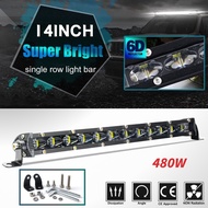 ส่งจากไทย ตัวสะท้อนแสง 6D 14นิ้ว 480W Super bright spotlight Beam LED Light Bar แถวเดี่ยว Spot Combo