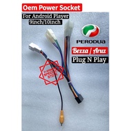 Android Player Casing 10 inch Perodua Bezza Aruz 2020 (with Socket) android Bezza Socket Toyota sock