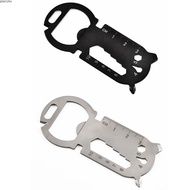 JONY1PH EDC Tools Card, Multifunction Black Outdoor Gadgets, Portable Silver Stainless Steel Ruler E