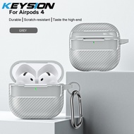 Keysion trường hợp chống sốc cho AirPods 4 sợi carbon kết cấu nhựa TPU mềm Silicone Tai nghe bluetoo