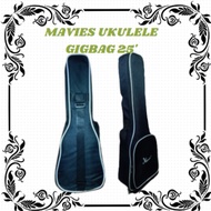 MAVIES UKULELE 10MM PADDED GIG BAG CAN FIT TO 21 TO 24 INCH COLOR BLACK W/ ORANGE LINE