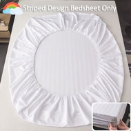 Stripe Bedsheet Only Hotel Quality Fully Garterized Bedsheet Queen Size White Cotton Bedsheet Double