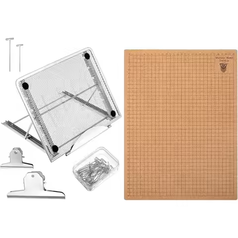 HOT 12X16 Inch Macrame Board And Pins Kit With Metal Adjustable Holder For Braiding Cording Bracelet