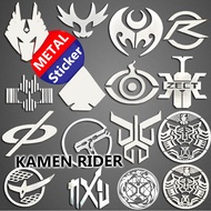 Silver Metal Sticker Kamen Rider Logo Icon "0-J" 000 Agito Blade Build Decade Den-O Drive Faiz Gaim Ghost Hibiki bandai