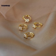 TPU] Zircon Flower Hoop Earrings Stud for Women - Fashion Party Charms Jewelry