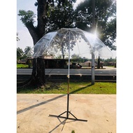 PAYUNG BULAT TRANSPARENT 5 KAKI CANVAS TRANSPARENT UV PAYUNG BULAT PASAR MALAM PAYUNG