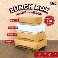 Paper Lunch Box Kraft Paper Rice Packaging Box SML 12x8x5 16x9x5 18x11x5