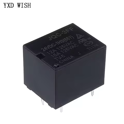 10pcs Mini Relay HF3FF JQC-3FF 005-1ZST 012-1ZST 024-1ZST (555) DC 5V 12V 24V 12A 5PIN HF3FF-005-1ZS