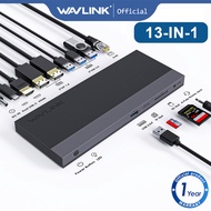 【4K@120Hz Triple Display】Wavlink USB-C Hub | 100W PD Charging | 3-Port HDMI Adapter | for Laptop, Ma
