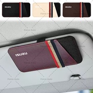 1/2pcs Durable Leather Car Sunglasses Bag Car Ticket Card Holder Clip for Isuzu D-Max MU-X Car Styli