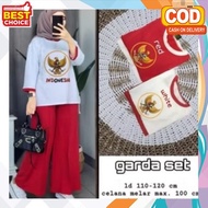 MERAH One Set Latest 2025 Setcell Setan Independence 17 An Suit 17 August Flag Adult Clothing Sett P