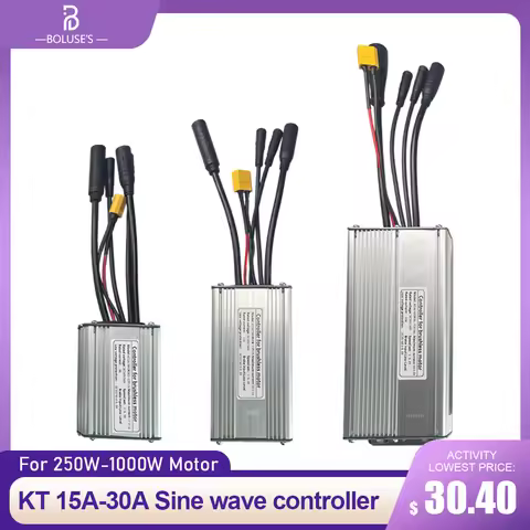 Electric Bicycle Sine Wave Brushless Controller KT 15A-30A 36V48V 250W350W500W750W1000W Bicycle Acce