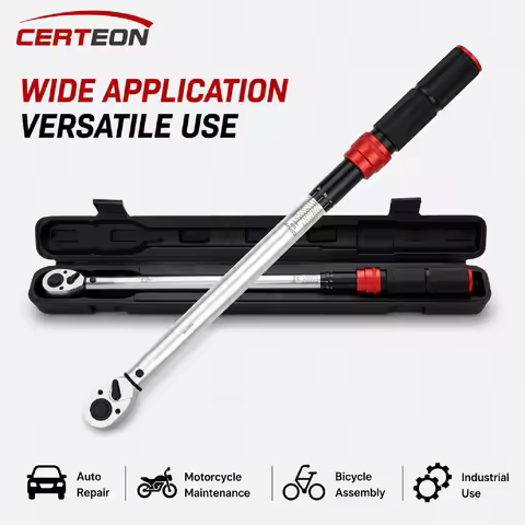 Torque Wrench Adjustable Click Ratchet Preset 1/4 3/8 1/2 Inch for Car Motorcycle Repair Maintenance