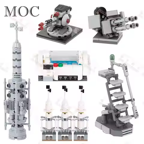 Sci-Fi Movie Series MOC Building Blocks DIY Bacta Tank Starship Boarding Stair Cannon Weapon Model A