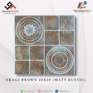 Keramik Lantai Grand Royal 40x40 Ekagi Brown Matt Rustic Kasar
