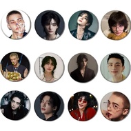 Korean Idol H-Hwang-H-Hyunjin-s Badges Creative Tinplate Button PinsBrooch Creative Quotes Badge Clo